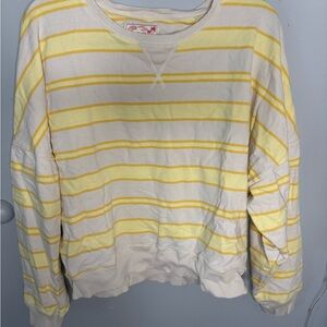 American Eagle Outfitters Cream and Yellow Striped Sweater
